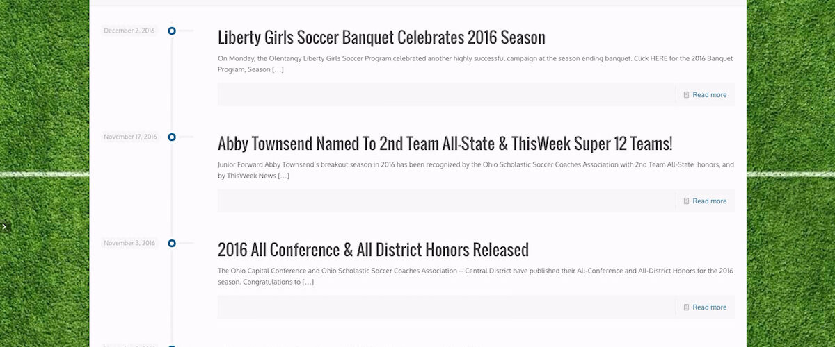 Powell Ohio Website Design for Liberty High School Girls Soccer 2