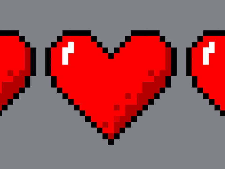 Pixel art hearts for game